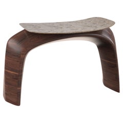 Contemporary Limited Edition Wood & Bronze Stool, Bayou V1 by Edizione Limitata