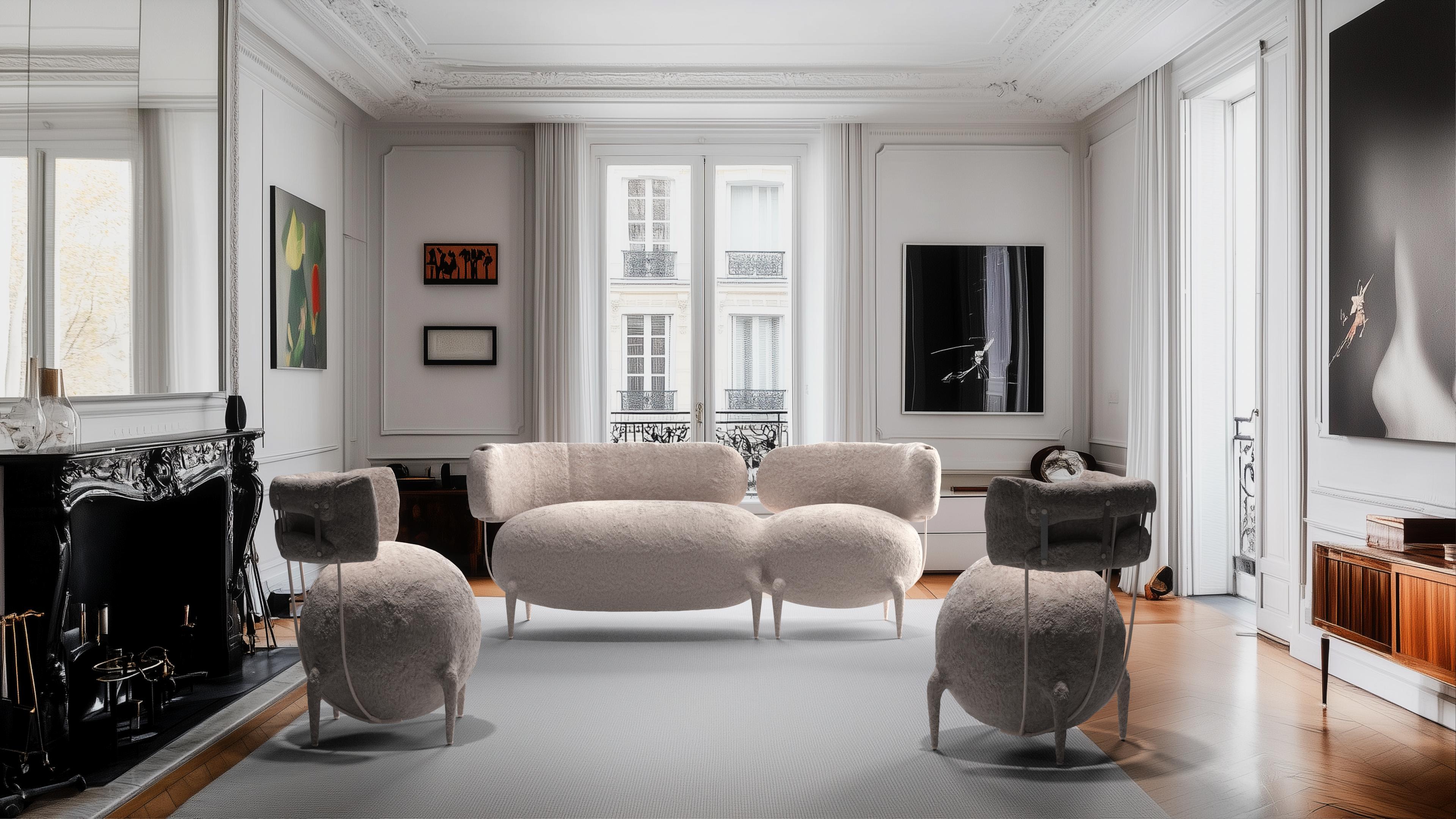 Contemporary Limited Edition Holz & Filz Designer Wohnzimmersessel Lymphochair im Angebot 2