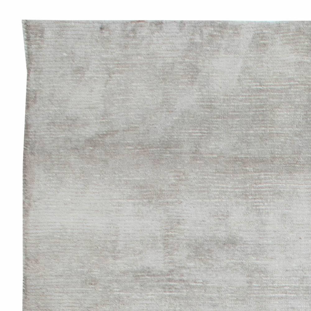 Modern Contemporary Line Grip Gray Handmade Wool Carpet by Doris Leslie Blau For Sale