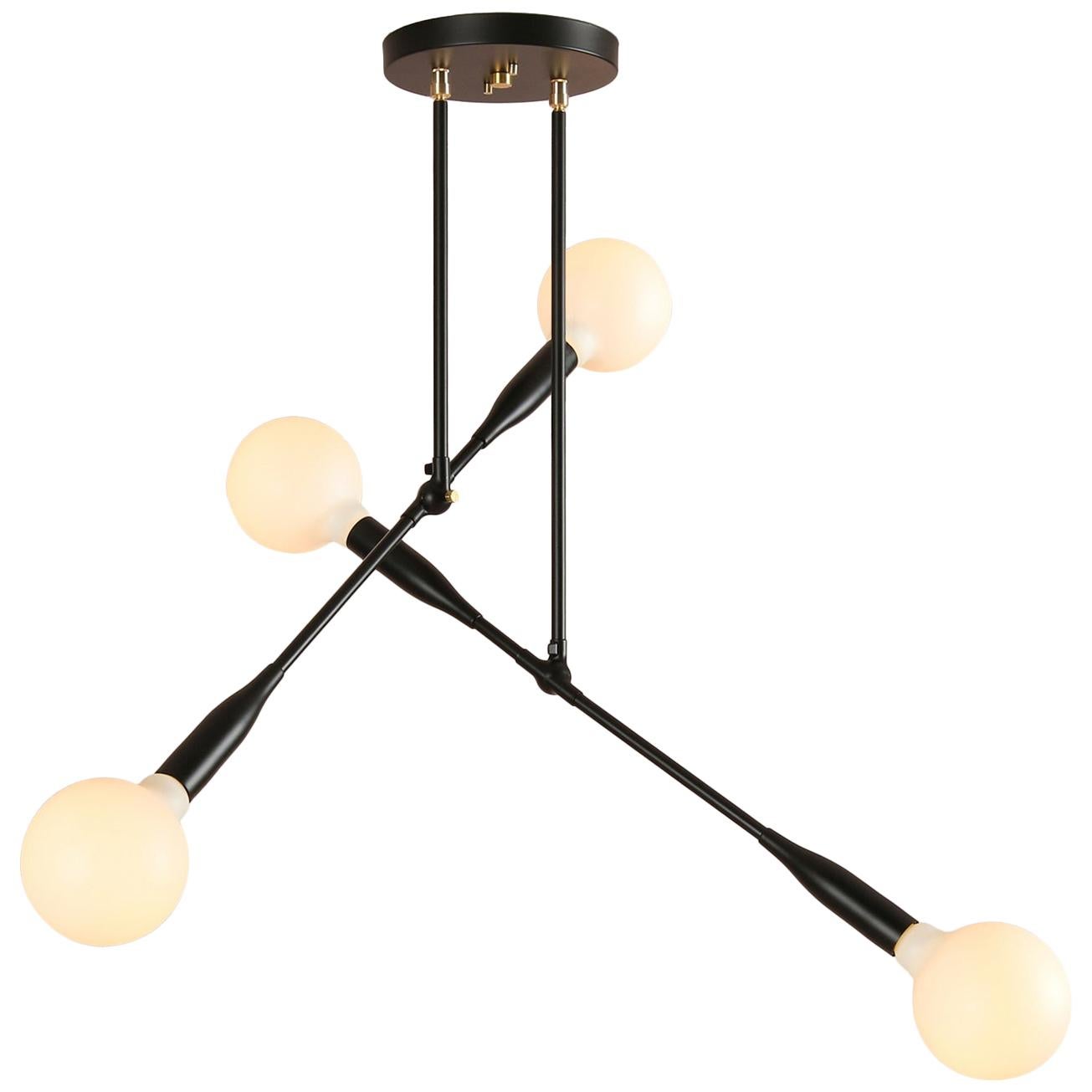 Contemporary Linear Thia Duo Light in Black Poppy by Studio Dunn