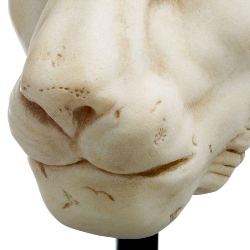 Fatto a mano Scultura di leone contemporanea su base nera - ispirata all'Egitto in vendita