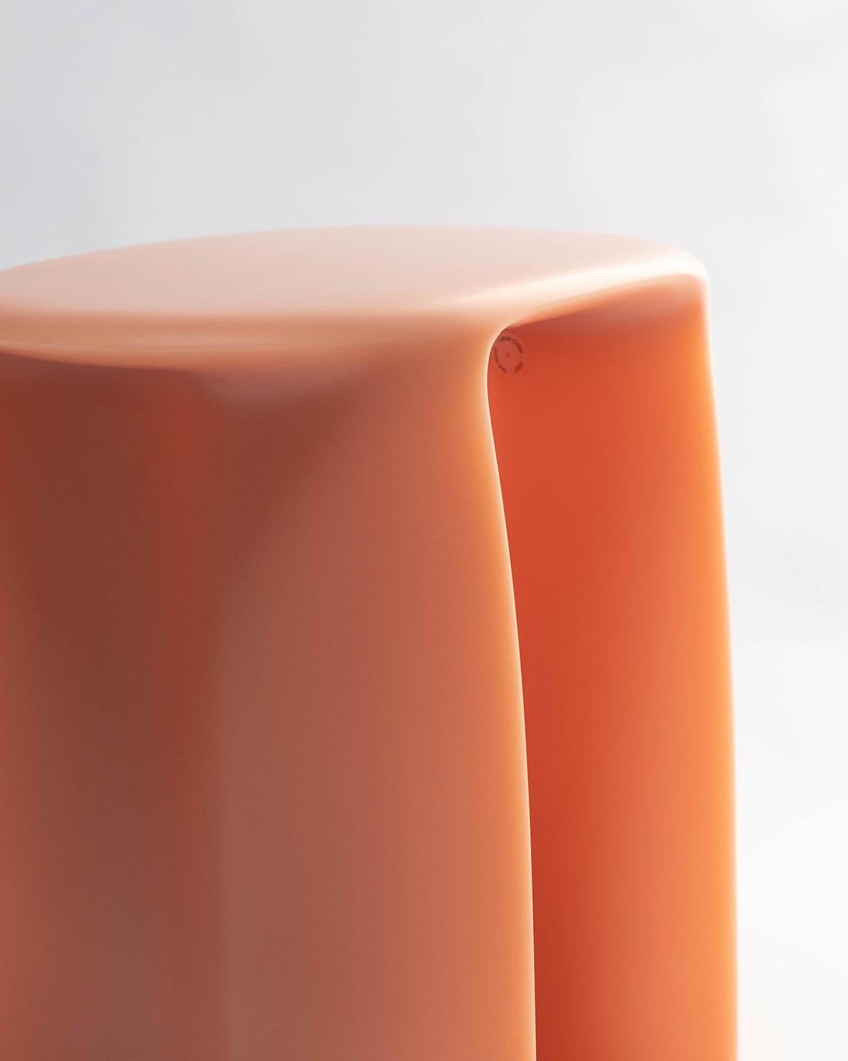 Dutch Contemporary Liquid Resin Peach, New Wave Side Table, by Lukas Cober