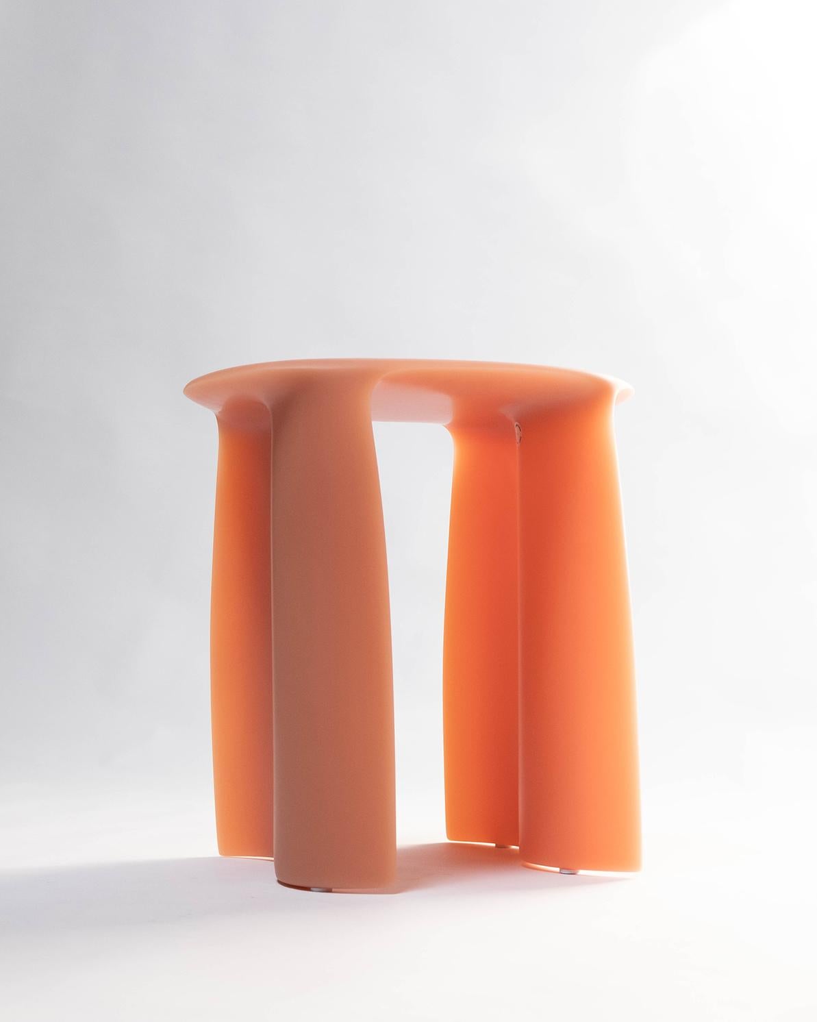 Contemporary Liquid Resin Peach, New Wave Side Table, by Lukas Cober In New Condition For Sale In 1204, CH
