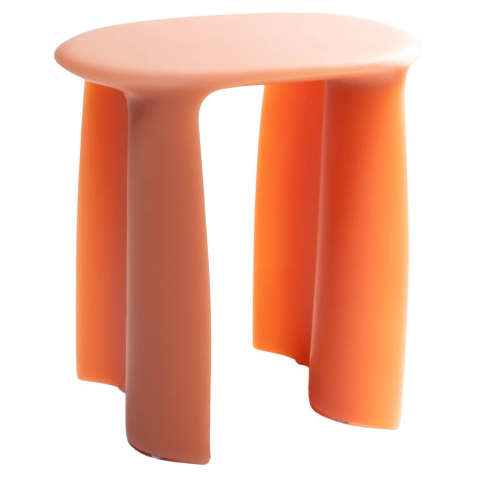 Contemporary Liquid Resin Peach, New Wave Side Table, by Lukas Cober For Sale