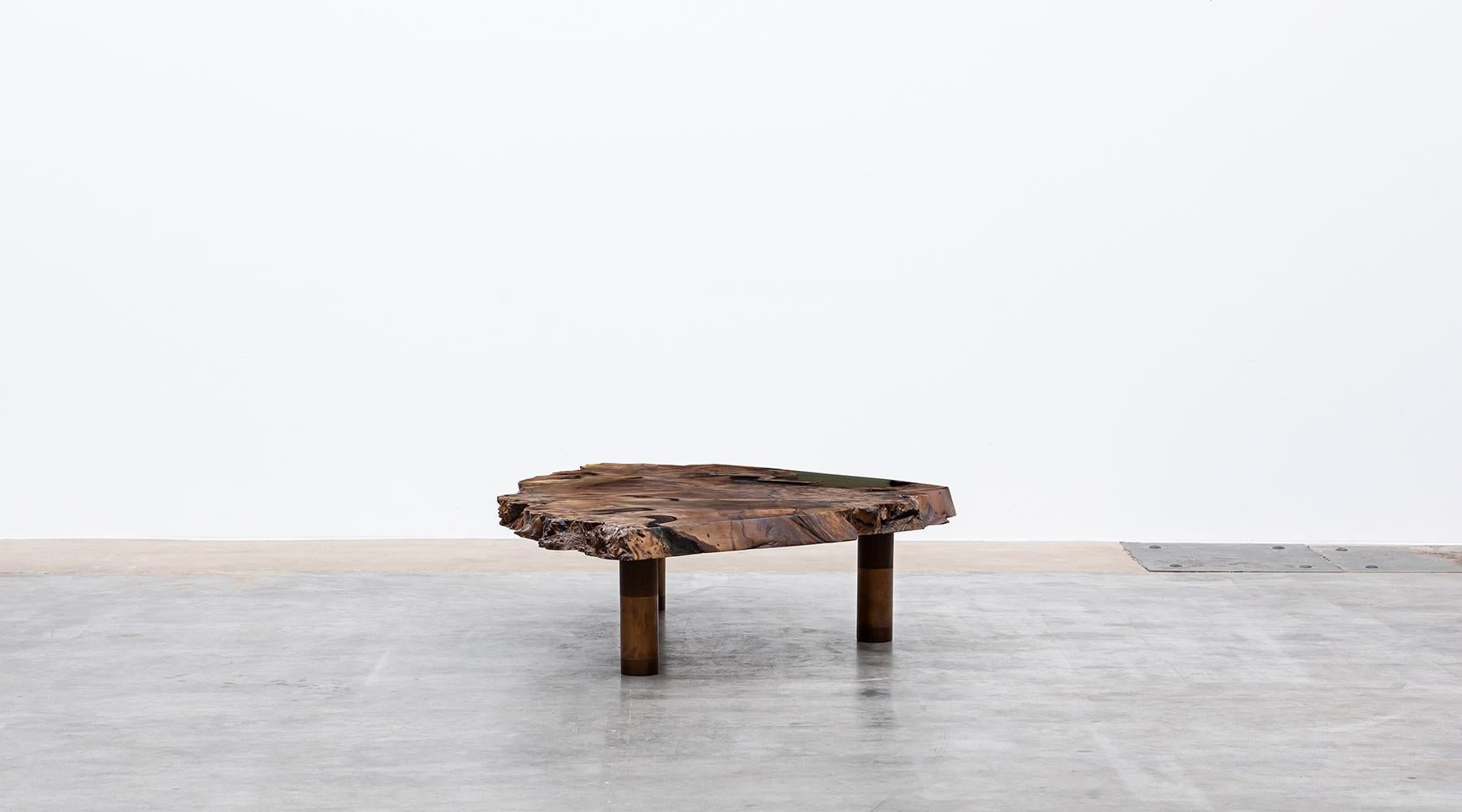 German Contemporary Live Edge European Walnut Table by Johannes Hock 'D' For Sale