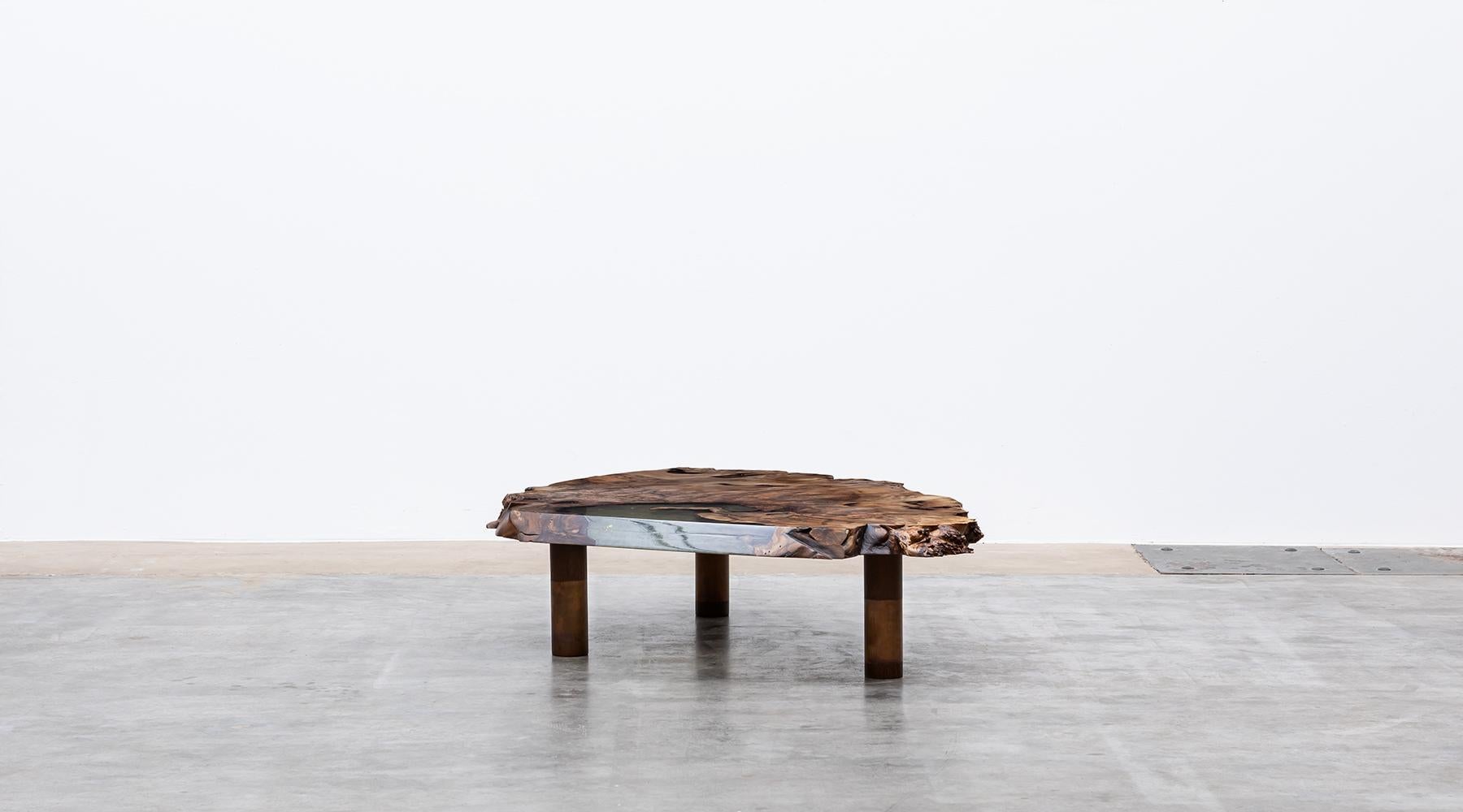 Contemporary Live Edge European Walnut Table by Johannes Hock 'D' For Sale 1