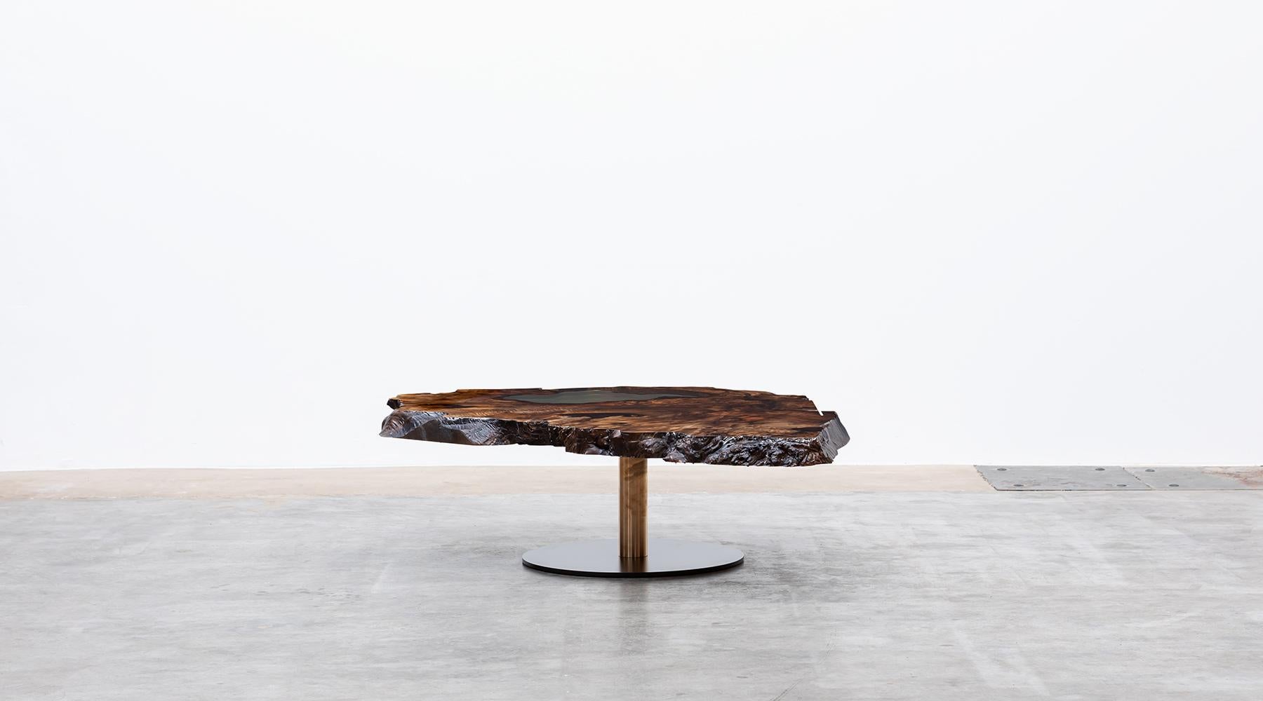 Modern Contemporary Live Edge European Walnut Table by Johannes Hock 'E' For Sale