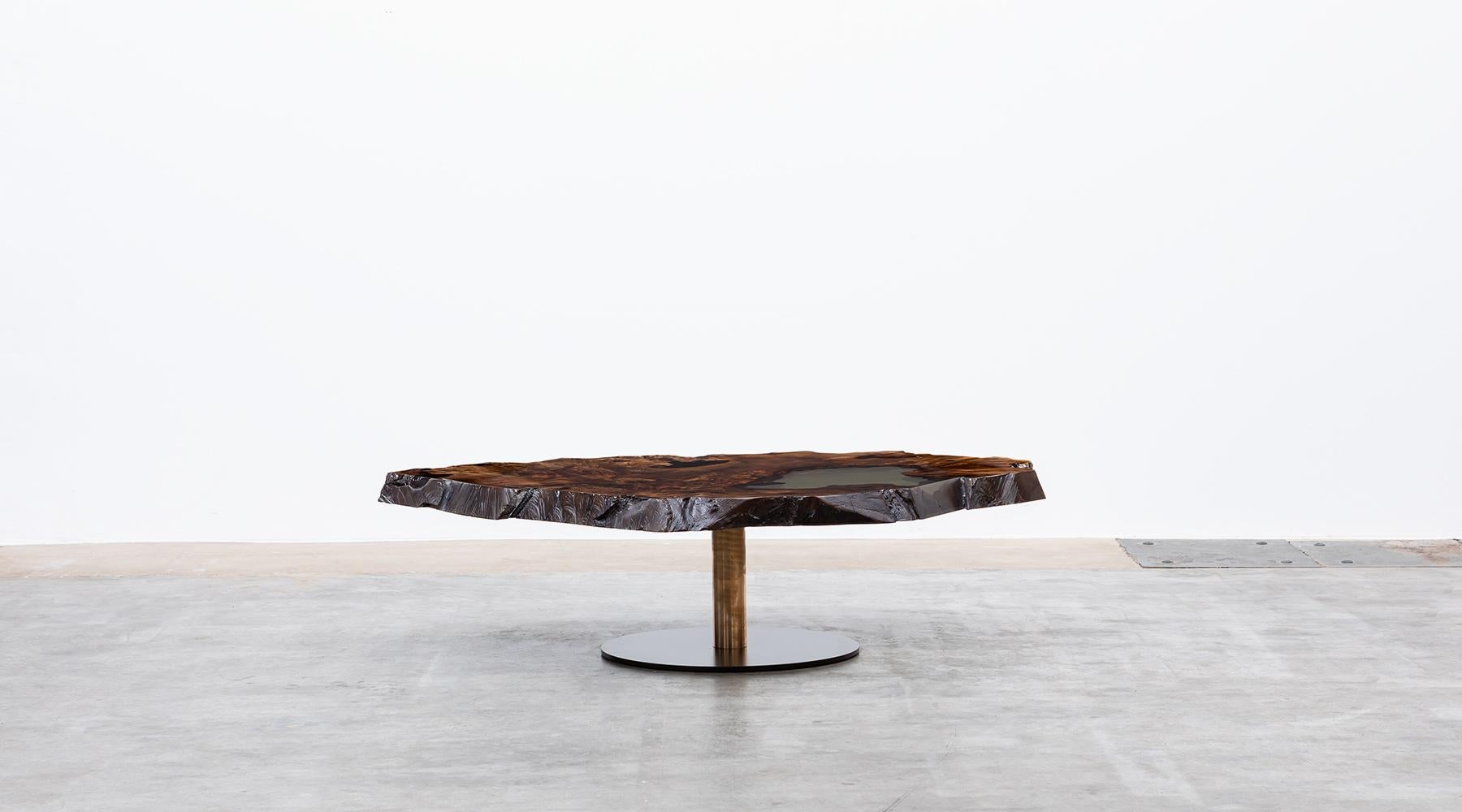 Contemporary Live Edge European Walnut Table by Johannes Hock 'E' In Excellent Condition For Sale In Frankfurt, Hessen, DE