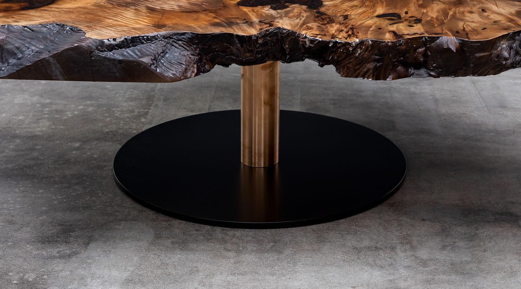 Contemporary Live Edge European Walnut Table by Johannes Hock 'E' For Sale 3