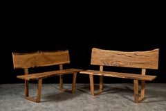 Contemporary Live Edge Style Bench in Solid Oak