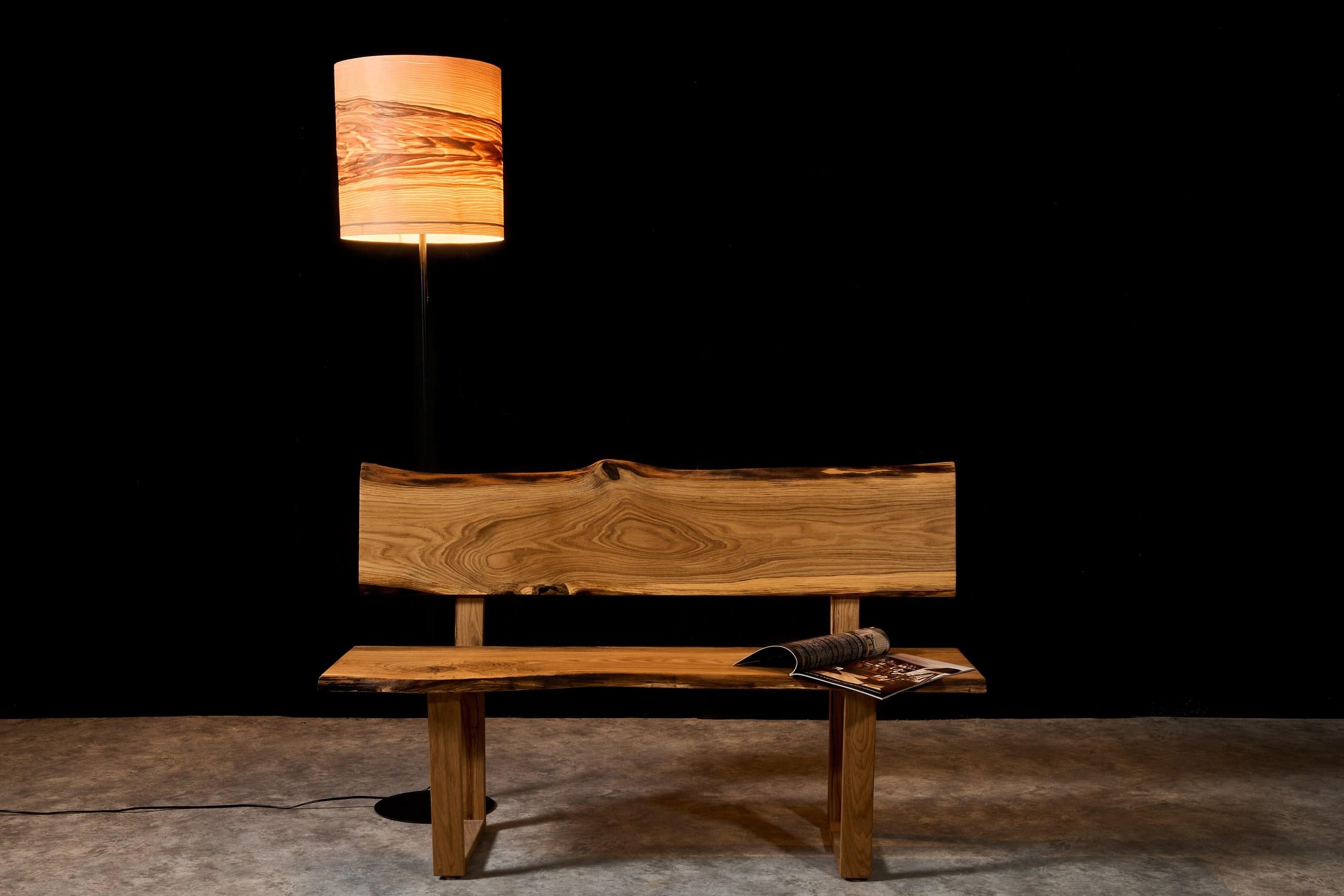 Contemporary Live Edge Style Bench in Solid Oak For Sale 2