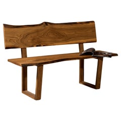 Panchina contemporanea in stile Live Edge in Oak massiccio