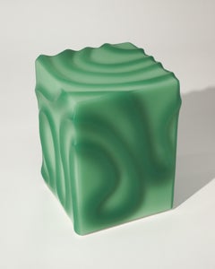 Contemporary LL Green Side Table / Stool in Green Resin by Facture Studio