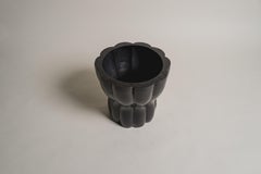 Contemporary Lobed Planter w/ Waist in Black Copper by Robert Kuo, Hand Repoussé