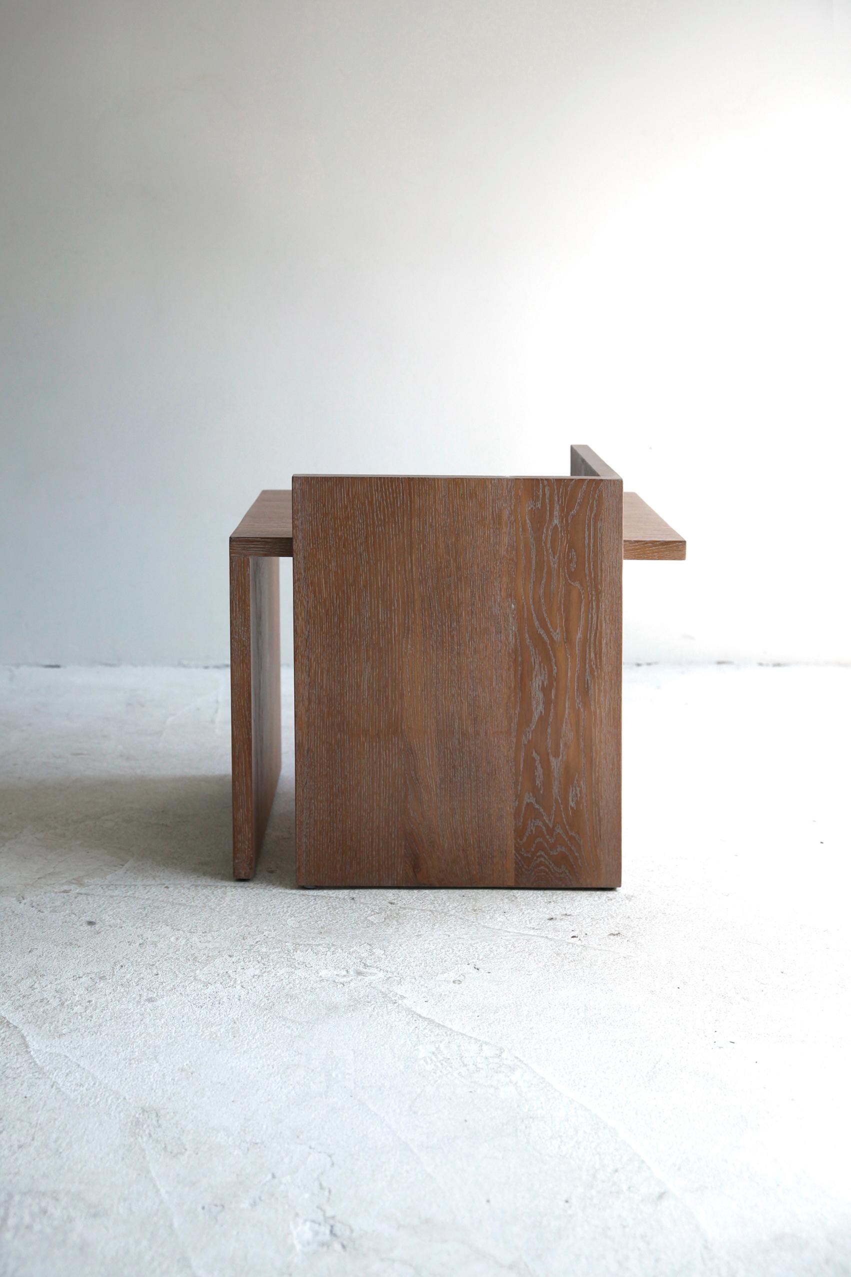 Turkish Contemporary Lock Stool in Oak  For Sale