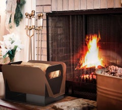 Aluminum Log Holder HOJA by Limac Design - 40 x 30 x 30 h cm