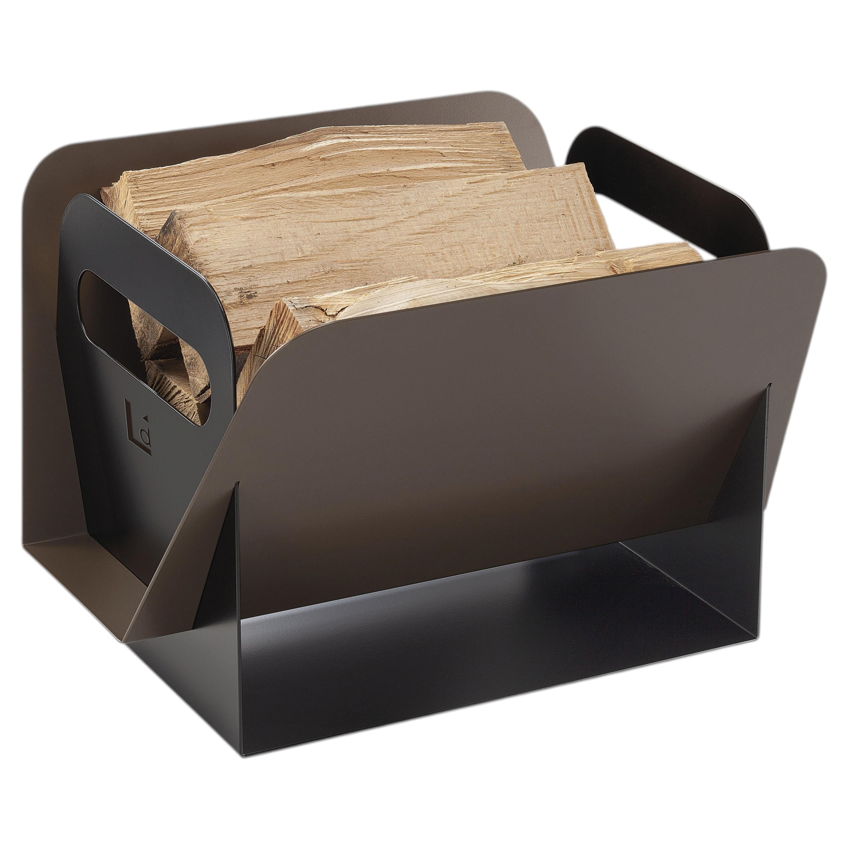 Aluminum Log Holder HOJA by Limac Design - 40 x 30 x 30 h cm