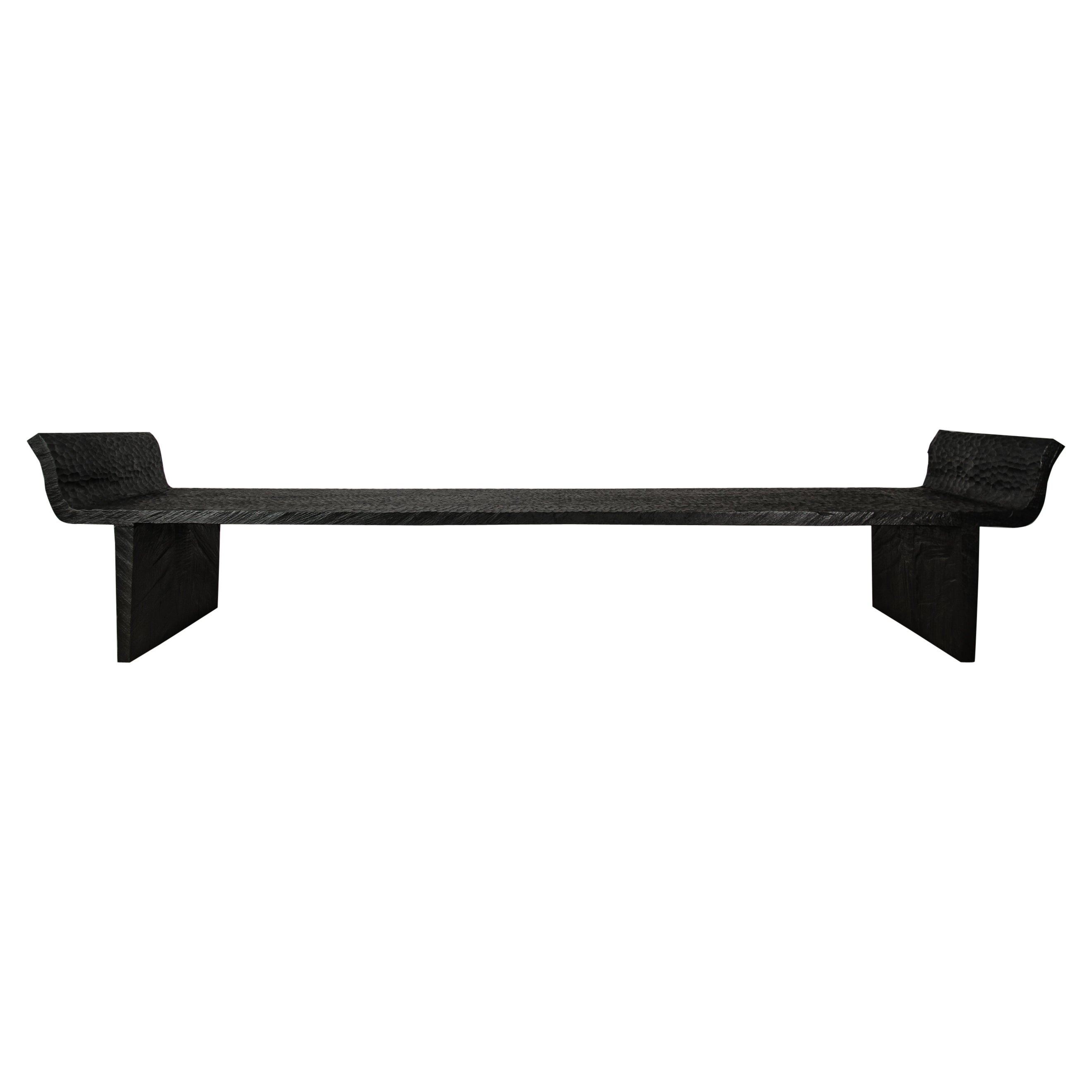 Banc long contemporain 'Antic' Style par Soha Concept, Chêne massif, Foncé