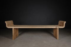 Contemporary Long Bench 'Antic' Style by Soha Concept, Solid Oak, Light