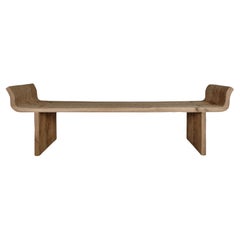 Contemporary Long Bench 'Antic' Style by Soha Concept, Solid Oak, Light