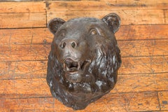 Contemporary Lost Wax Bronze Sculpture Depicting a Bear Head