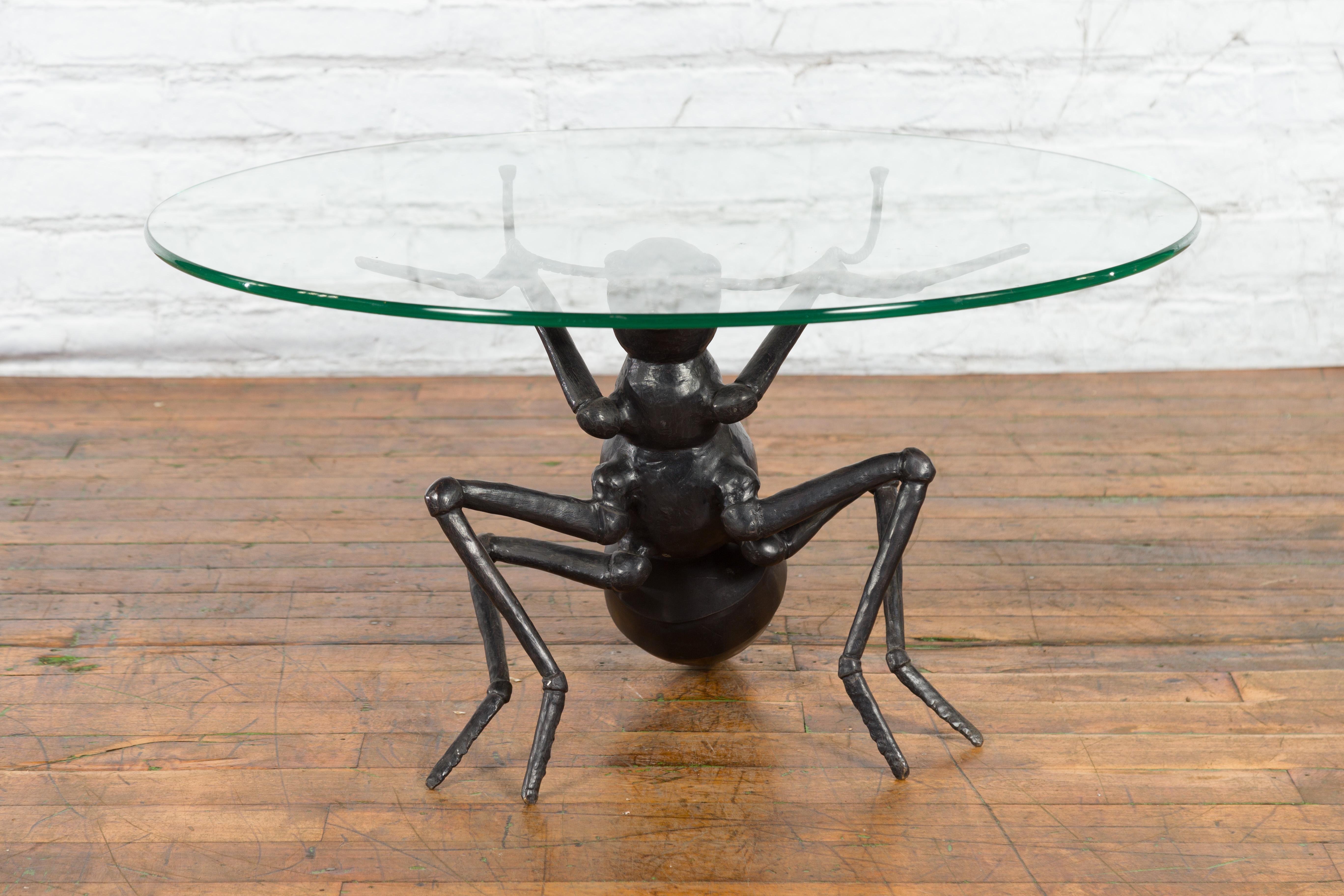 Contemporary Lost Wax Cast Bronze Ant Coffee Table Base Sculpture In Good Condition In Yonkers, NY