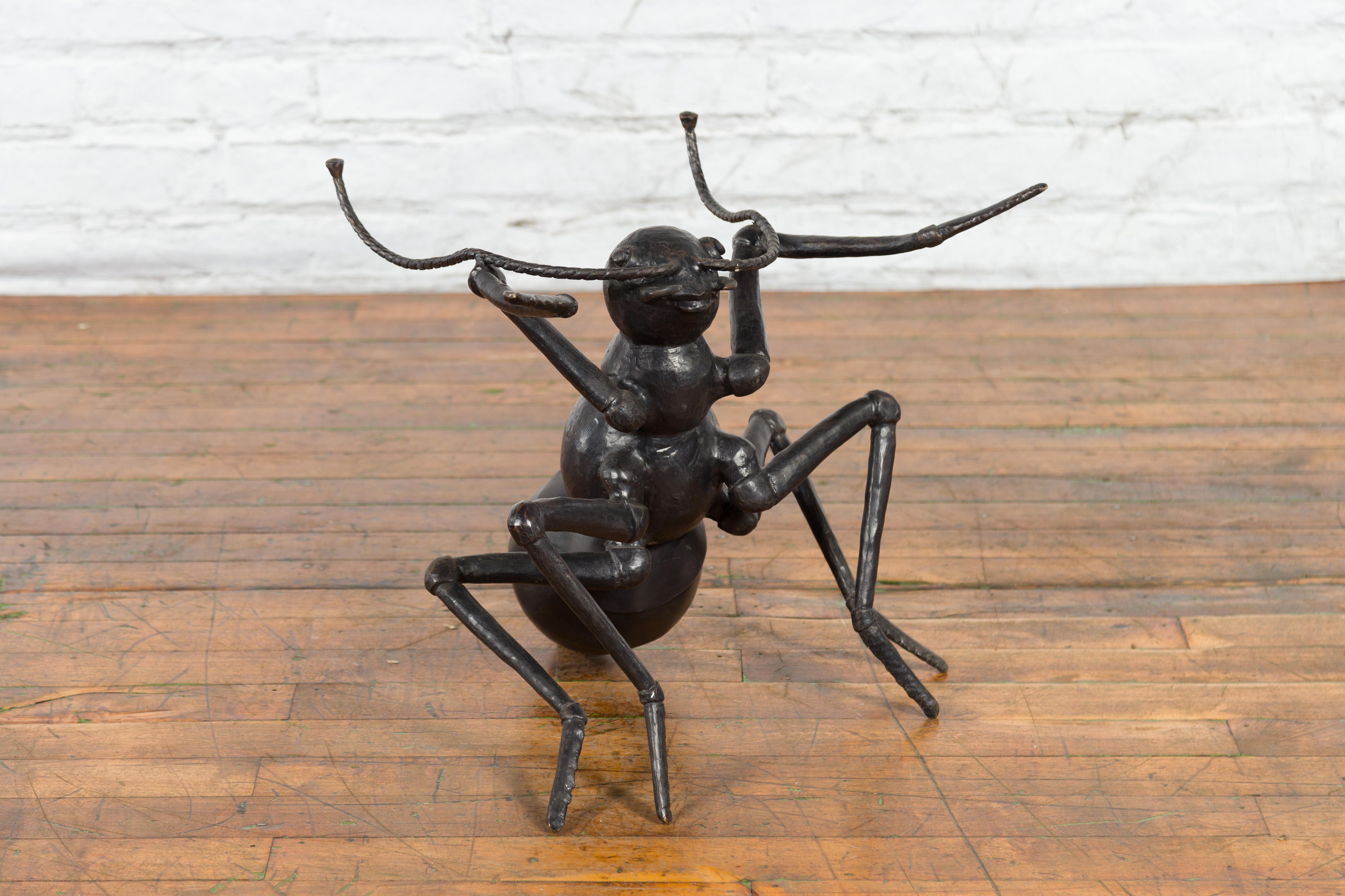 Contemporary Lost Wax Cast Bronze Ant Coffee Table Base Sculpture 5