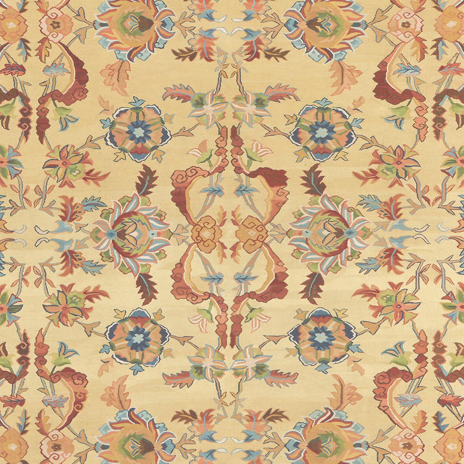 Chinois Tapis contemporain 'Lotus' tissé à la main en vente