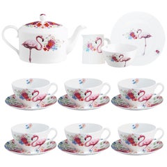 Contemporary Lou Rota London Flamingo Tea Set