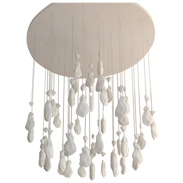 Contemporary "Louis 15 - 46" Chandelier in Handmade Limoges Porcelain For Sale