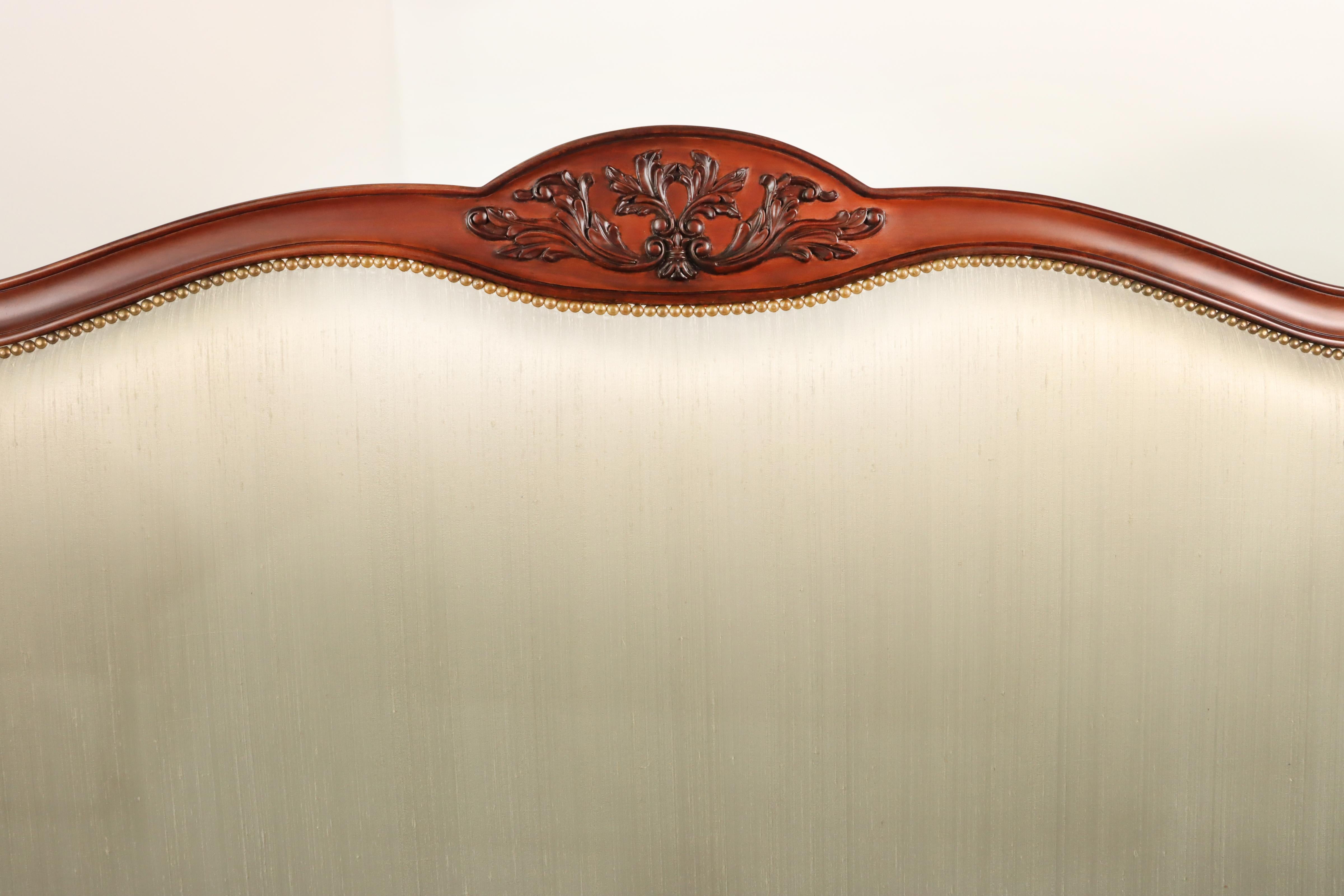 Woodwork Contemporary Louis XV Style King Bed with Custom Carving from Costantini For Sale