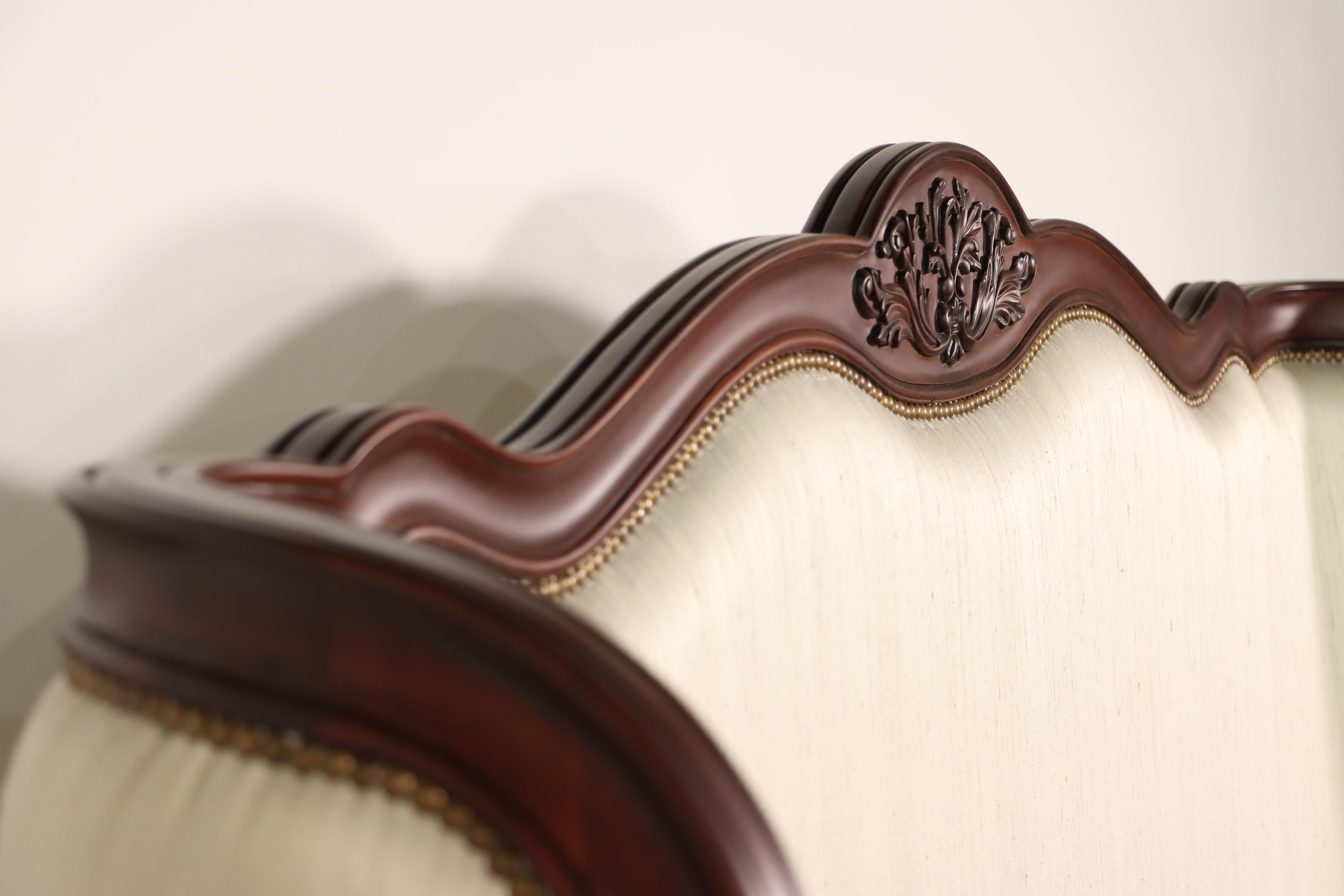 Contemporary Louis XV Style King Bed with Custom Carving from Costantini In New Condition For Sale In New York, NY
