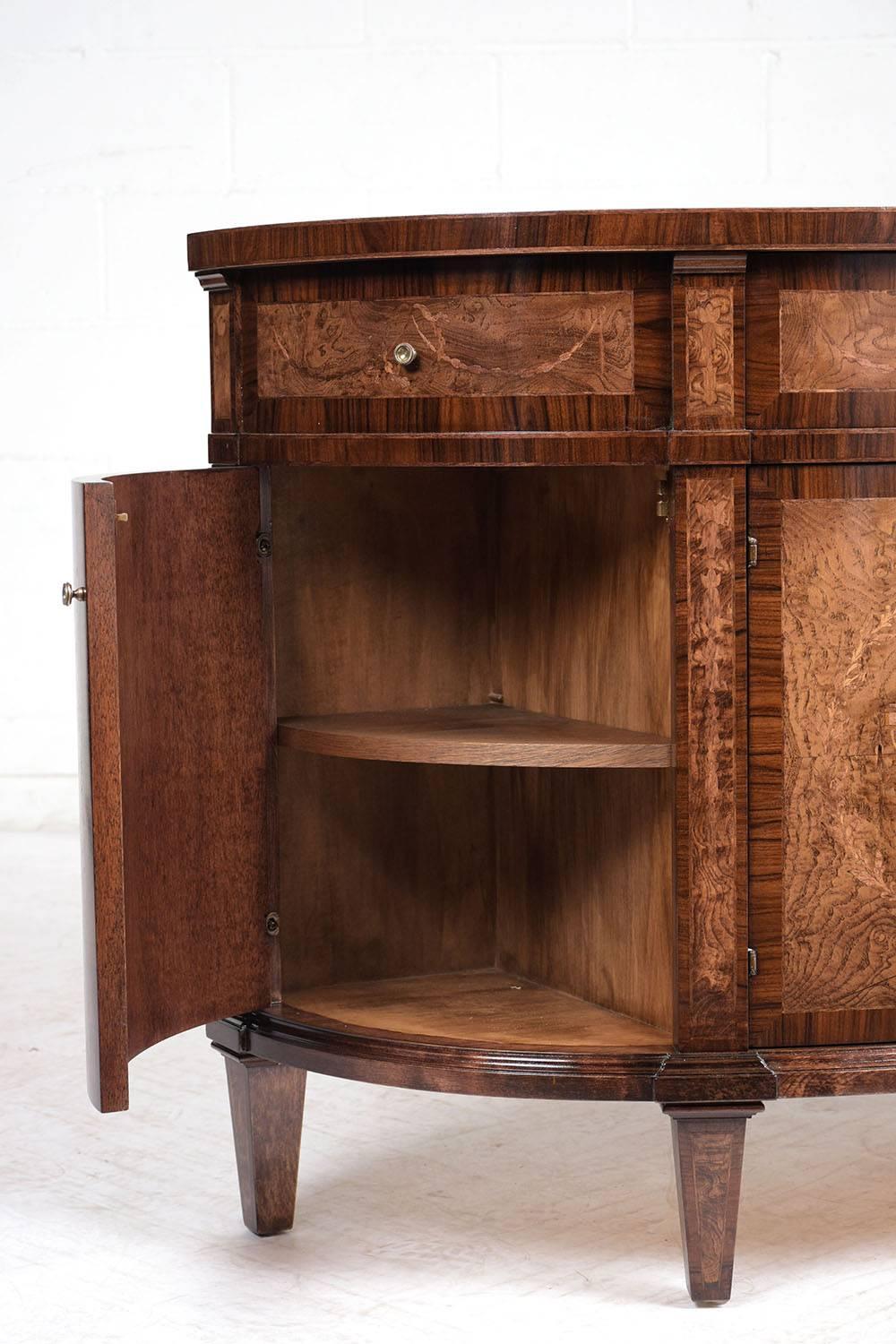 Louis XVI Demilune Marquetry Buffet In Excellent Condition In Los Angeles, CA