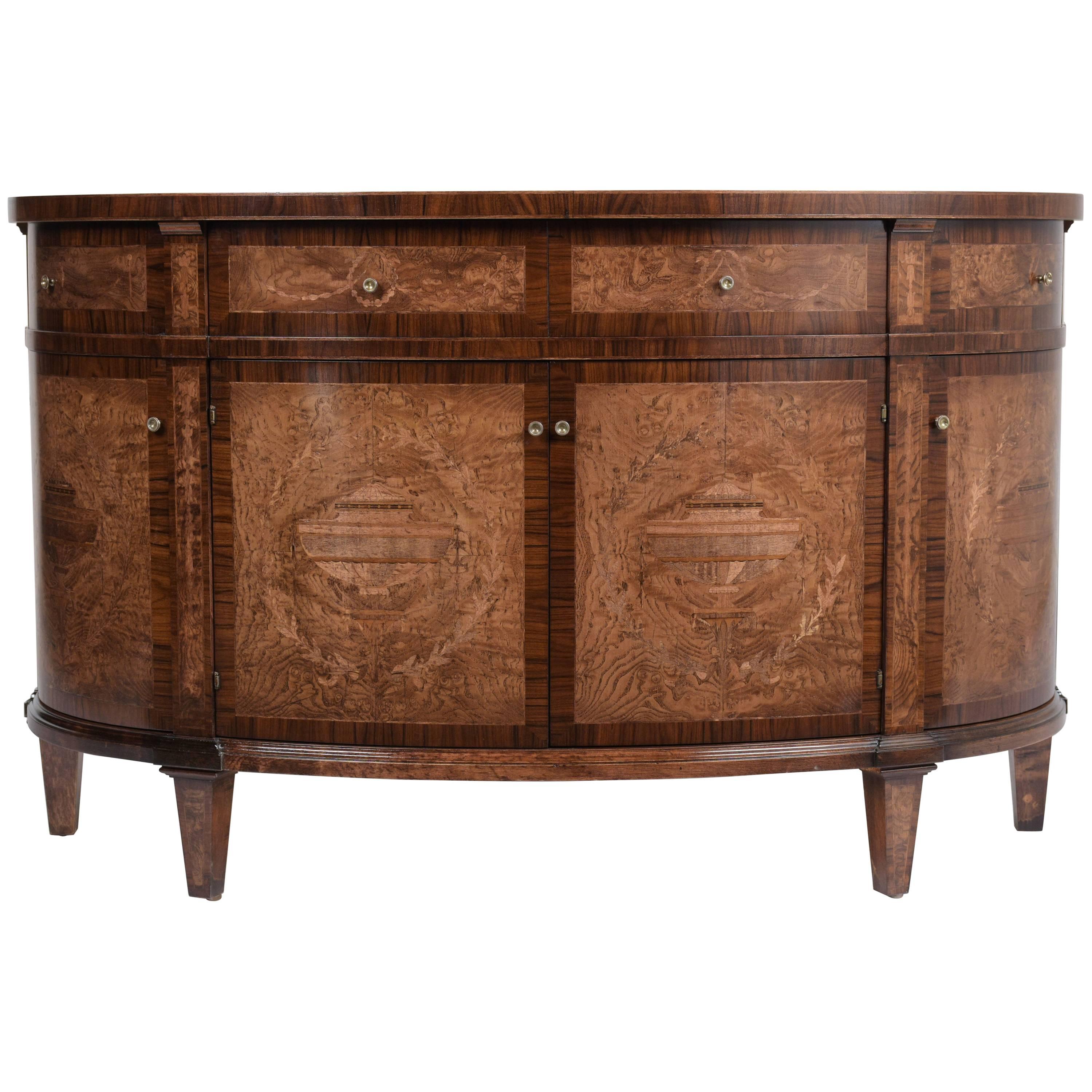 Louis XVI Demilune Marquetry Buffet