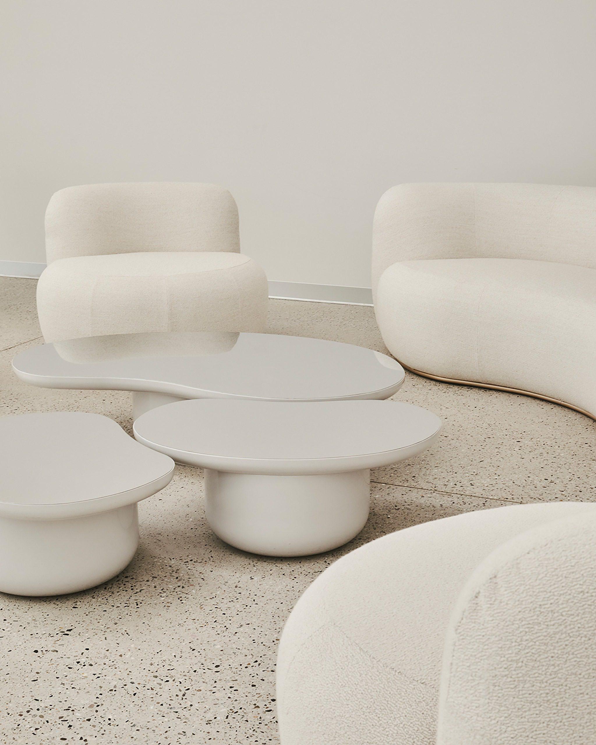 Contemporary Lounge Chair 'B-15Z' by Secolo, White Bouclé (in stock) For Sale 4
