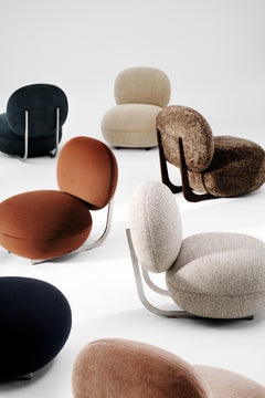 Contemporary Lounge Chair 'Cooper' by Norr11, Steel Frame, Savanna Fabric