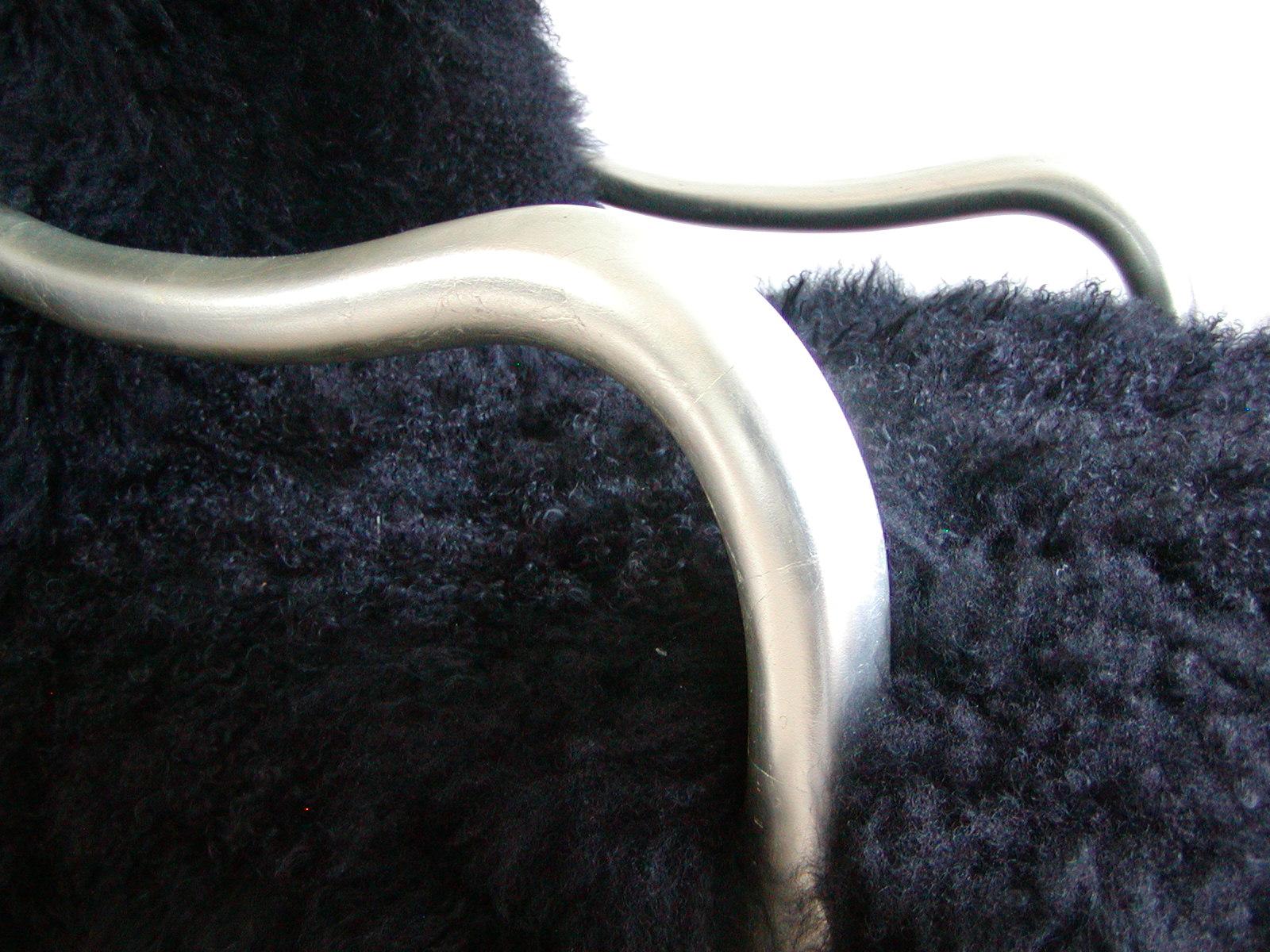 Black Shearling-Covered Contemporary Lounge Chair  2