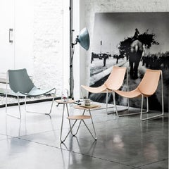 Contemporary Lounge Chair In Sled Base Offered In Leather