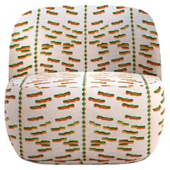 Contemporary Lounge Chair 'La Pipe Lounge', Dedar, Tiger Beat, 'Fixed'