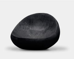 Contemporary Lounge Chair 'Maca' in Burnt Wood by Carmworks, Customizable