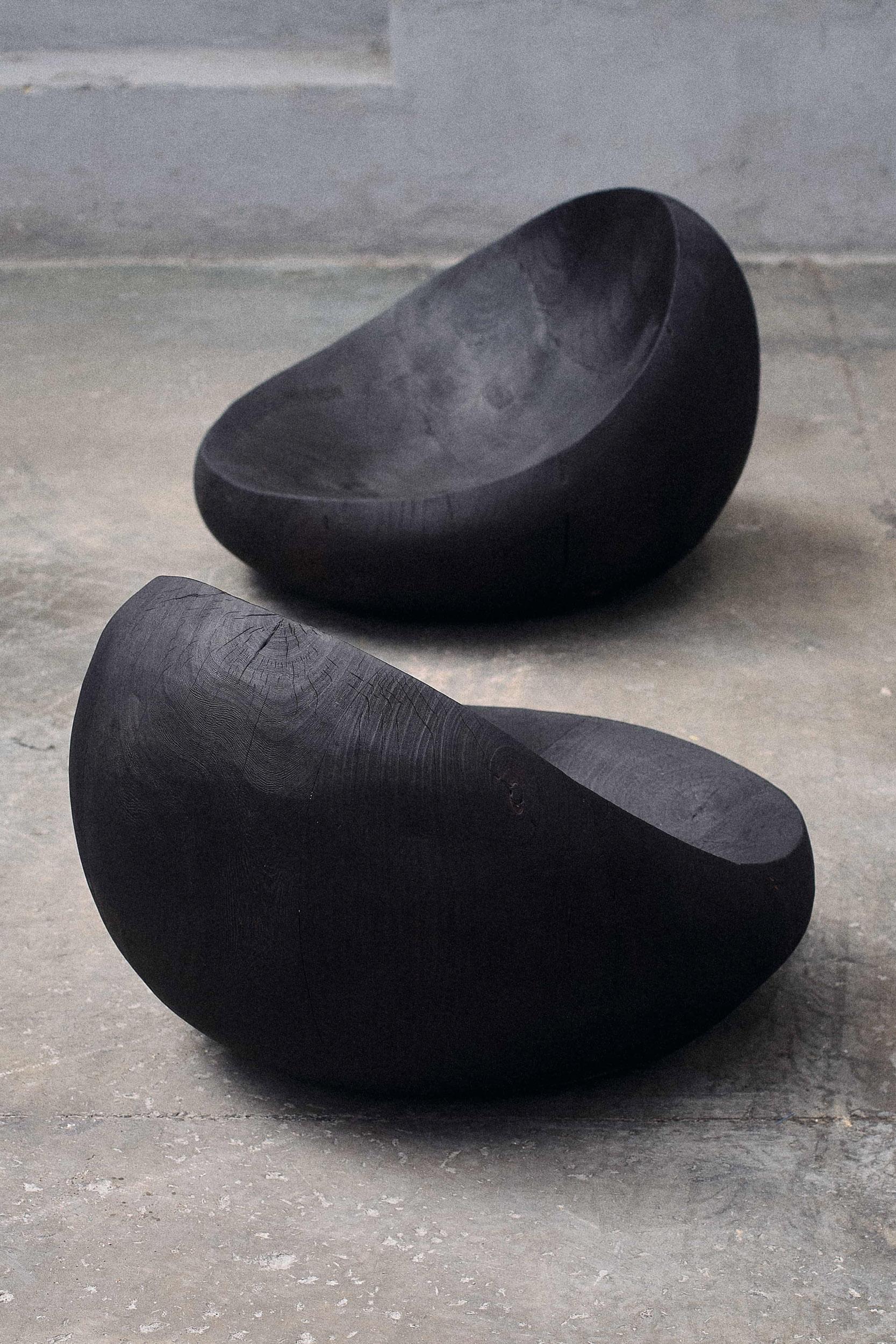 Contemporary Lounge Chair 'Maca' in Burnt Wood by Carmworks, Customizable In New Condition For Sale In Paris, FR