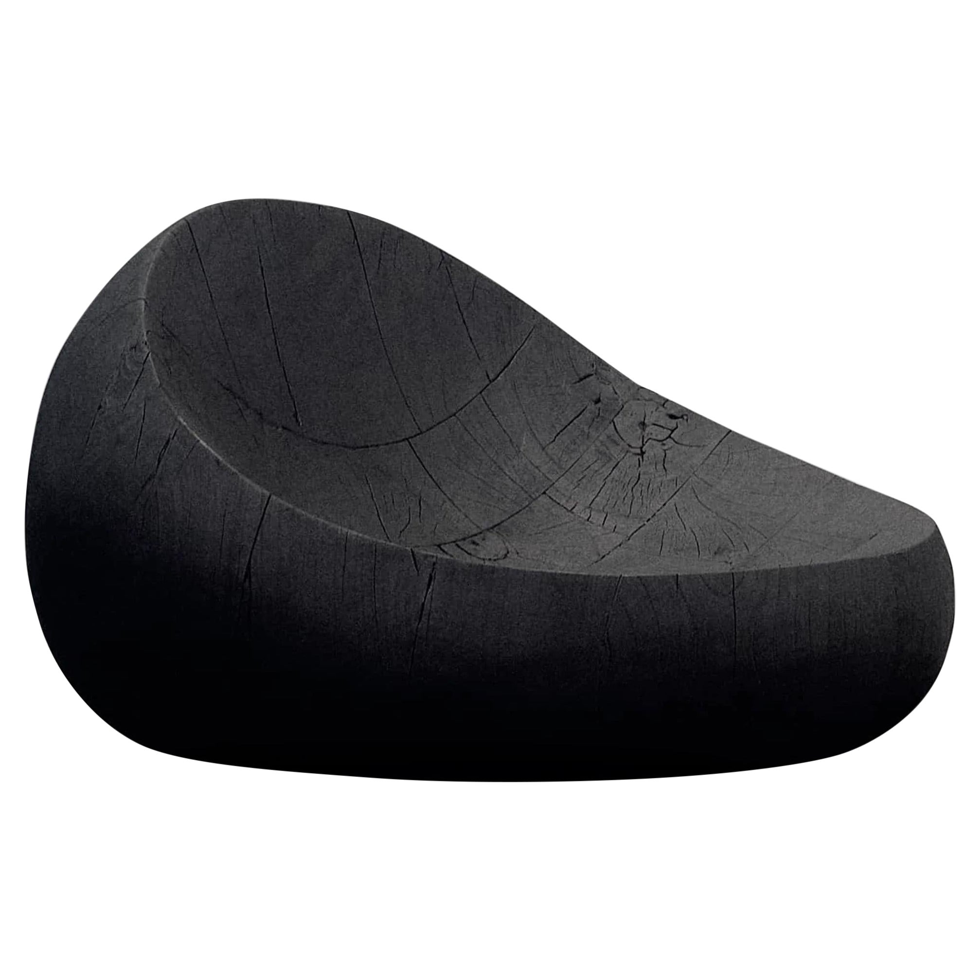 Zeitgenössischer Loungesessel „Maca“ aus gebranntem Holz von Carmworks, anpassbar