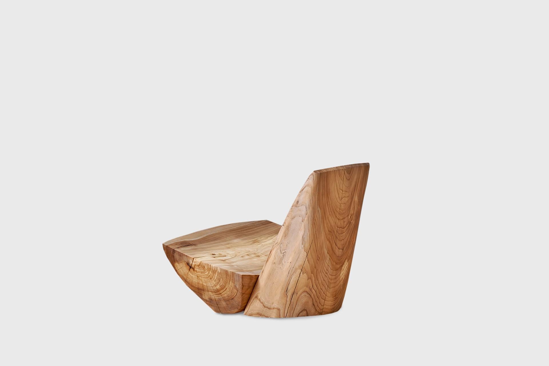 Dutch Contemporary Lounge Chair, Natural Elm Wood, by Jonas Lutz For Sale