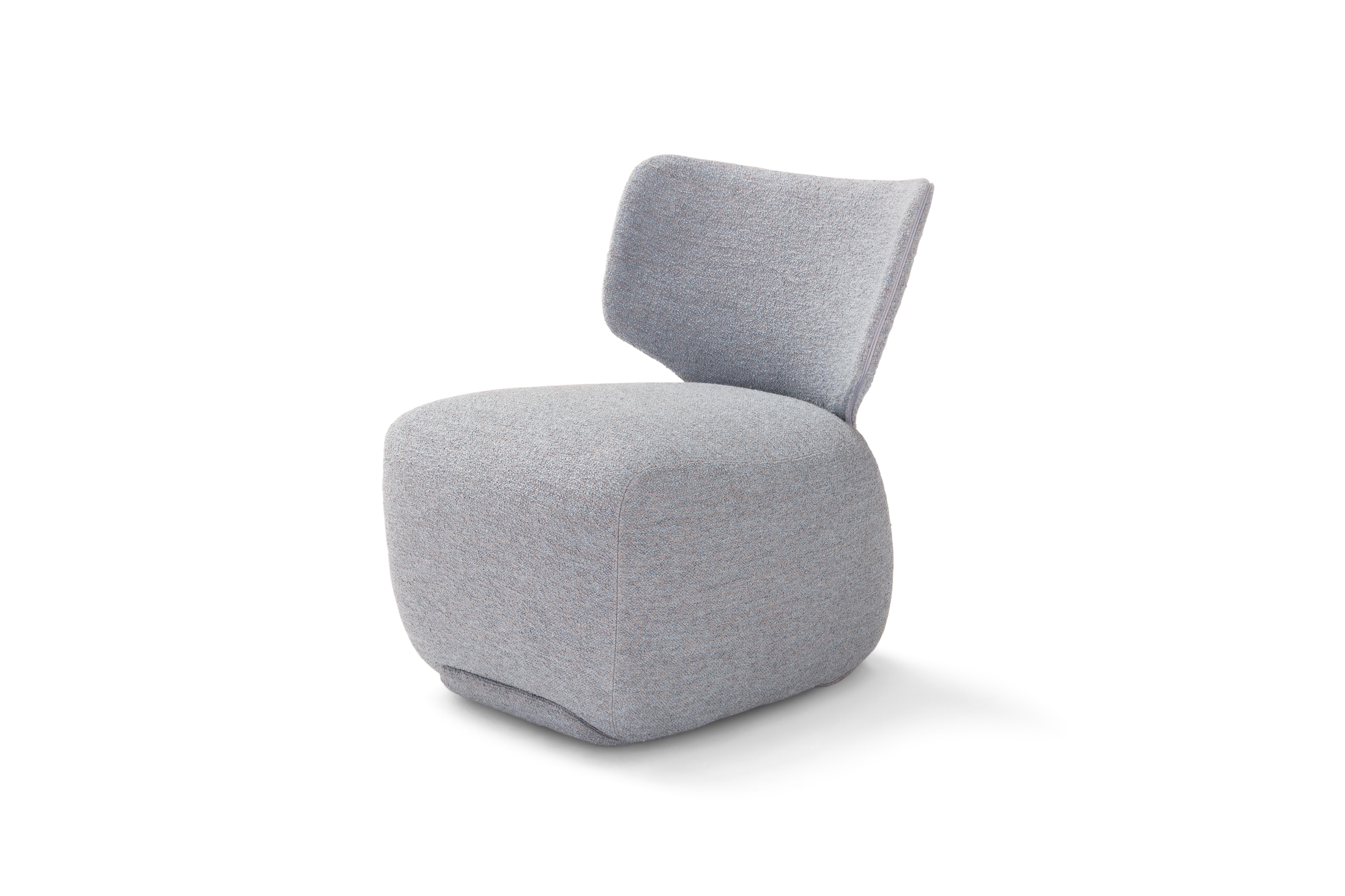 Organic Modern Contemporary Lounge Chair 'NOA' Light Blue, Ortisei col.15 For Sale