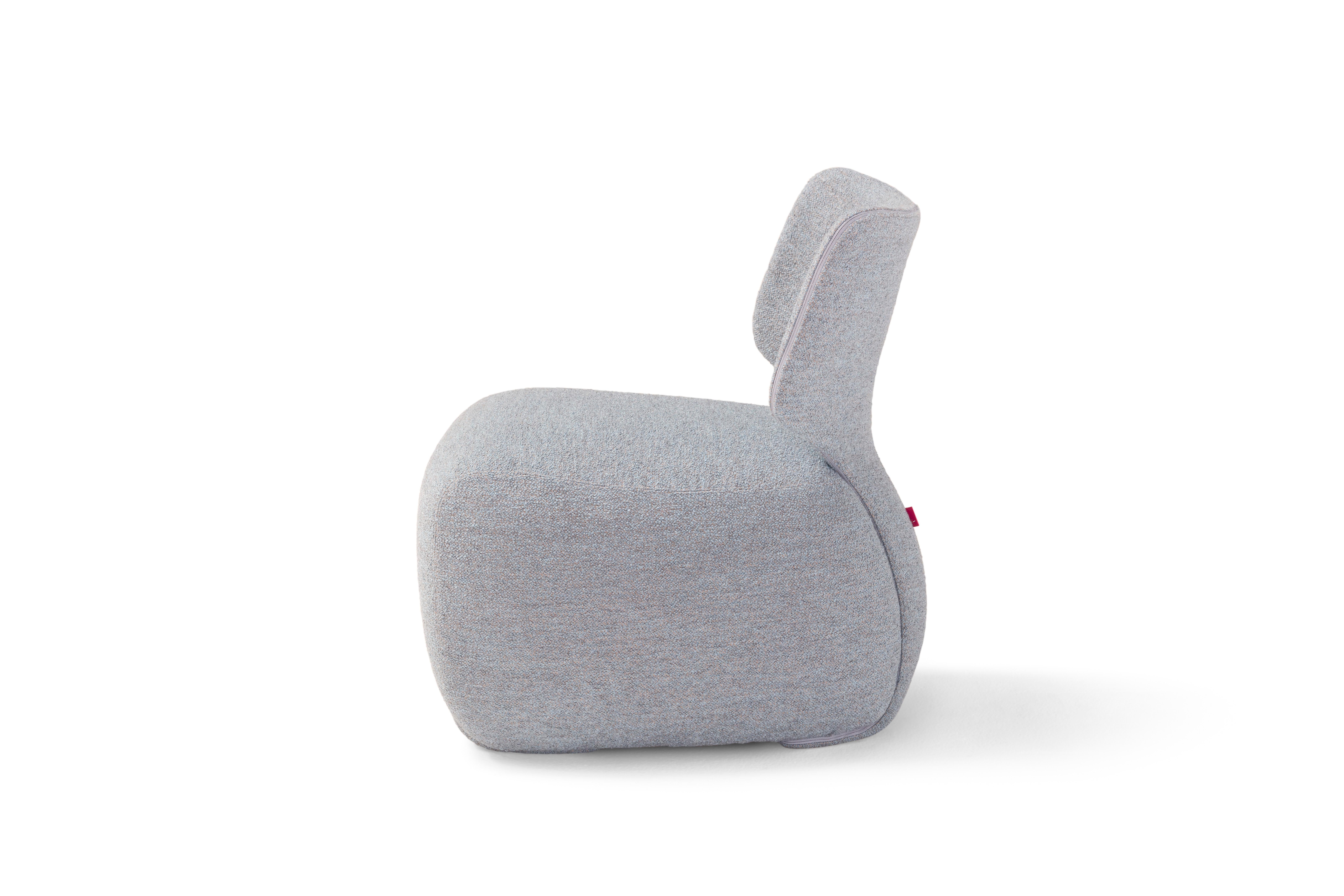 Italian Contemporary Lounge Chair 'NOA' Light Blue, Ortisei col.15 For Sale