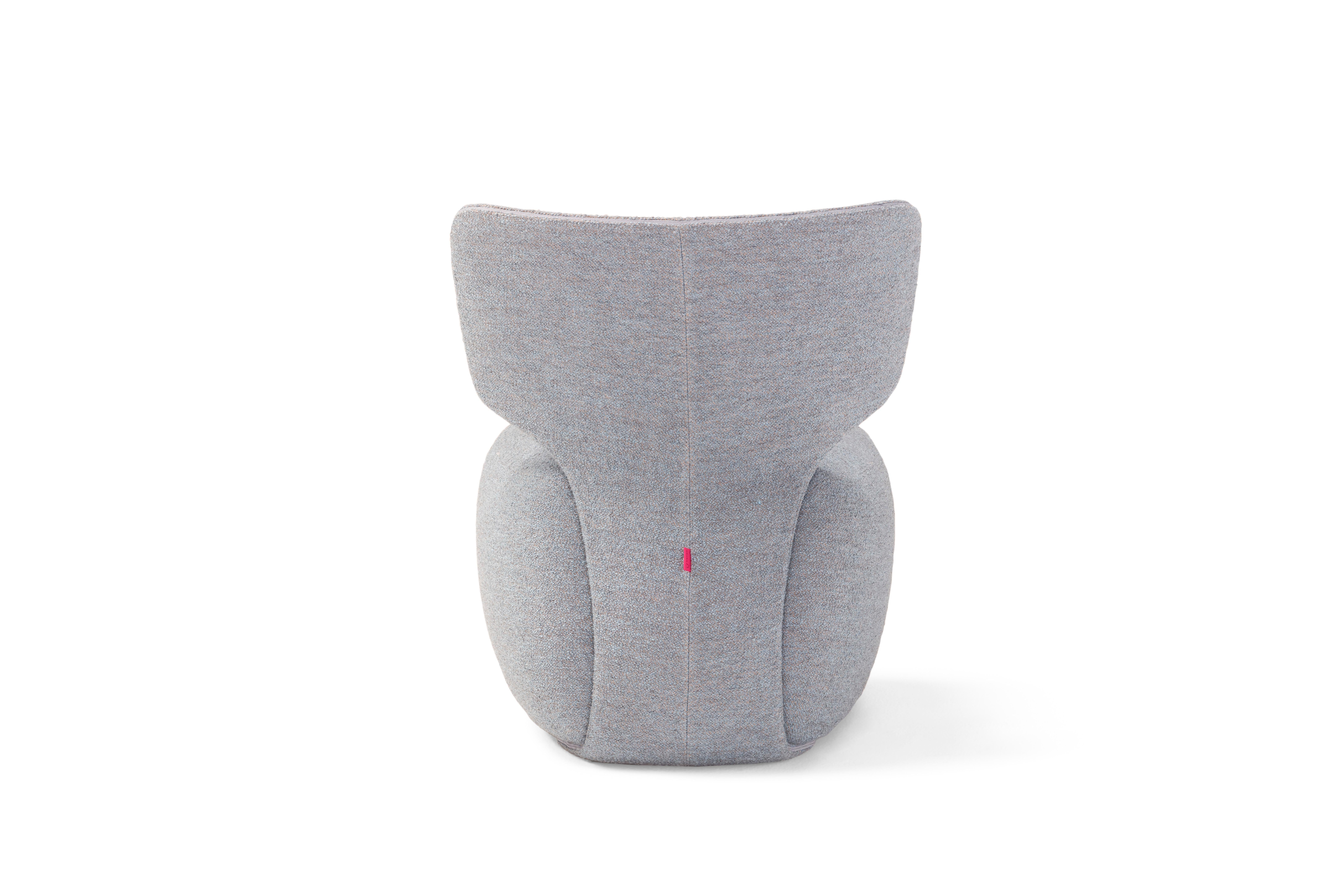 Contemporary Lounge Chair 'NOA' Light Blue, Ortisei col.15 In New Condition For Sale In Paris, IDF