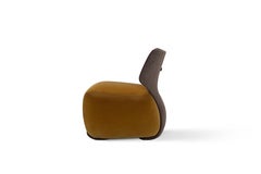 Contemporary Lounge Chair 'NOA' Orange & Brown