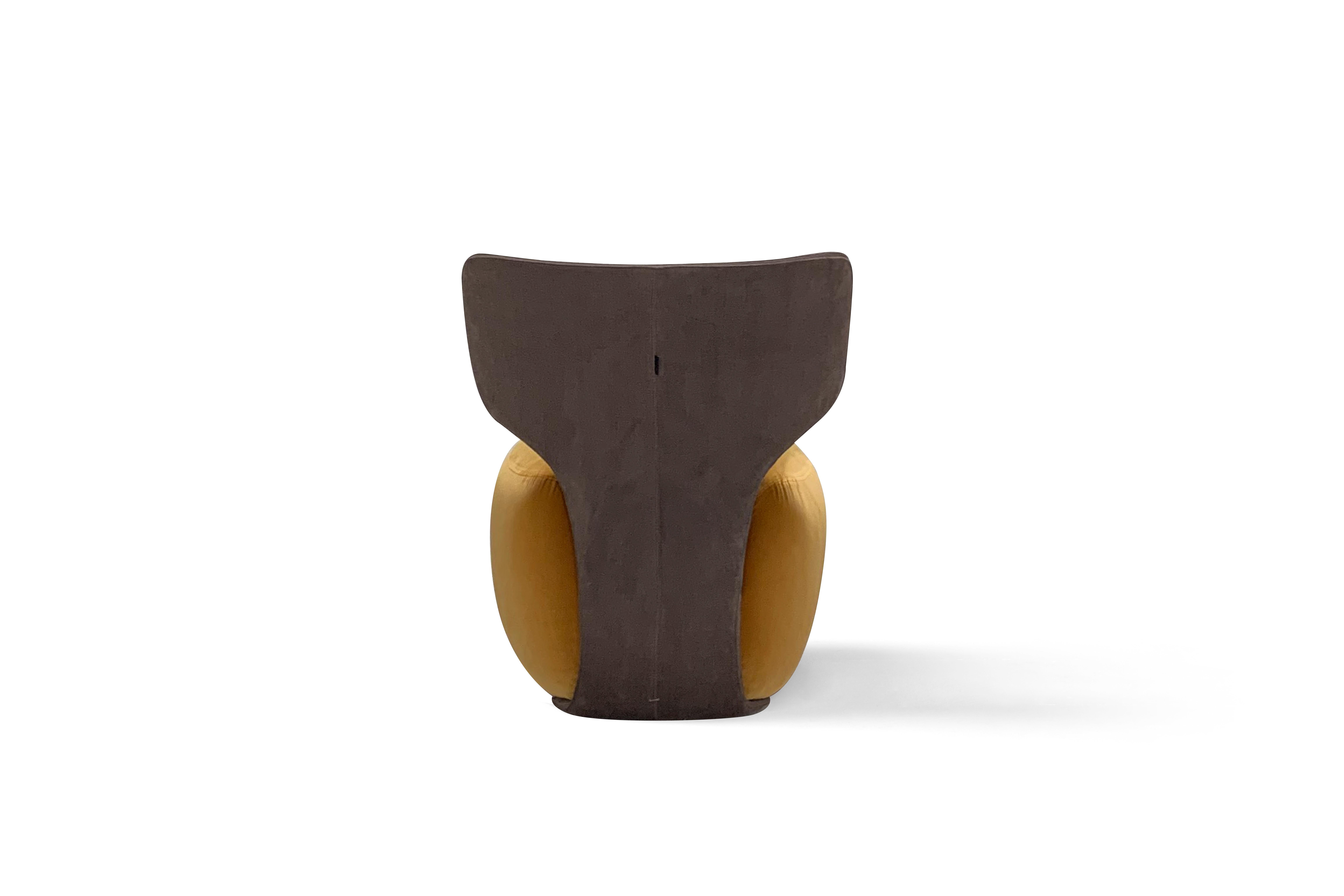 Organic Modern Contemporary Lounge Chair 'NOA' Orange & Brown For Sale
