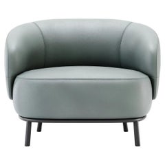 Curvy Leather Armchair with Metal Base, Modern Design, Europe, New
