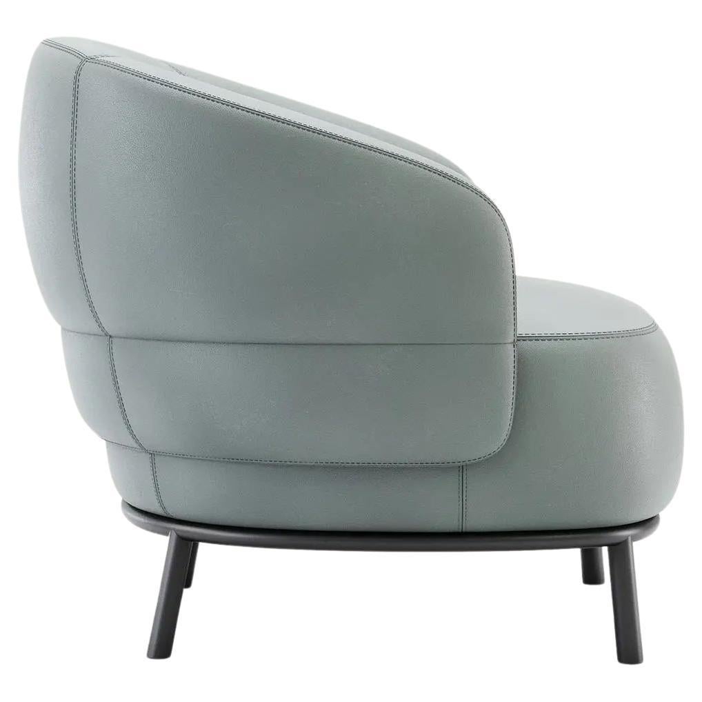 Sillón curvo redondeado en piel Europeo en venta
